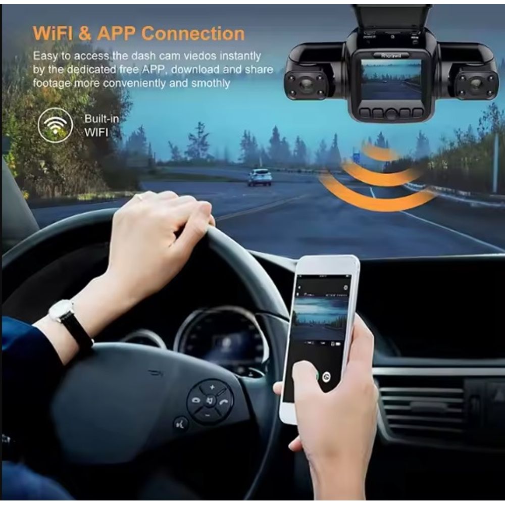 2K Full HD 2-Inch Four Lens Recording Car Dash Cam 128G