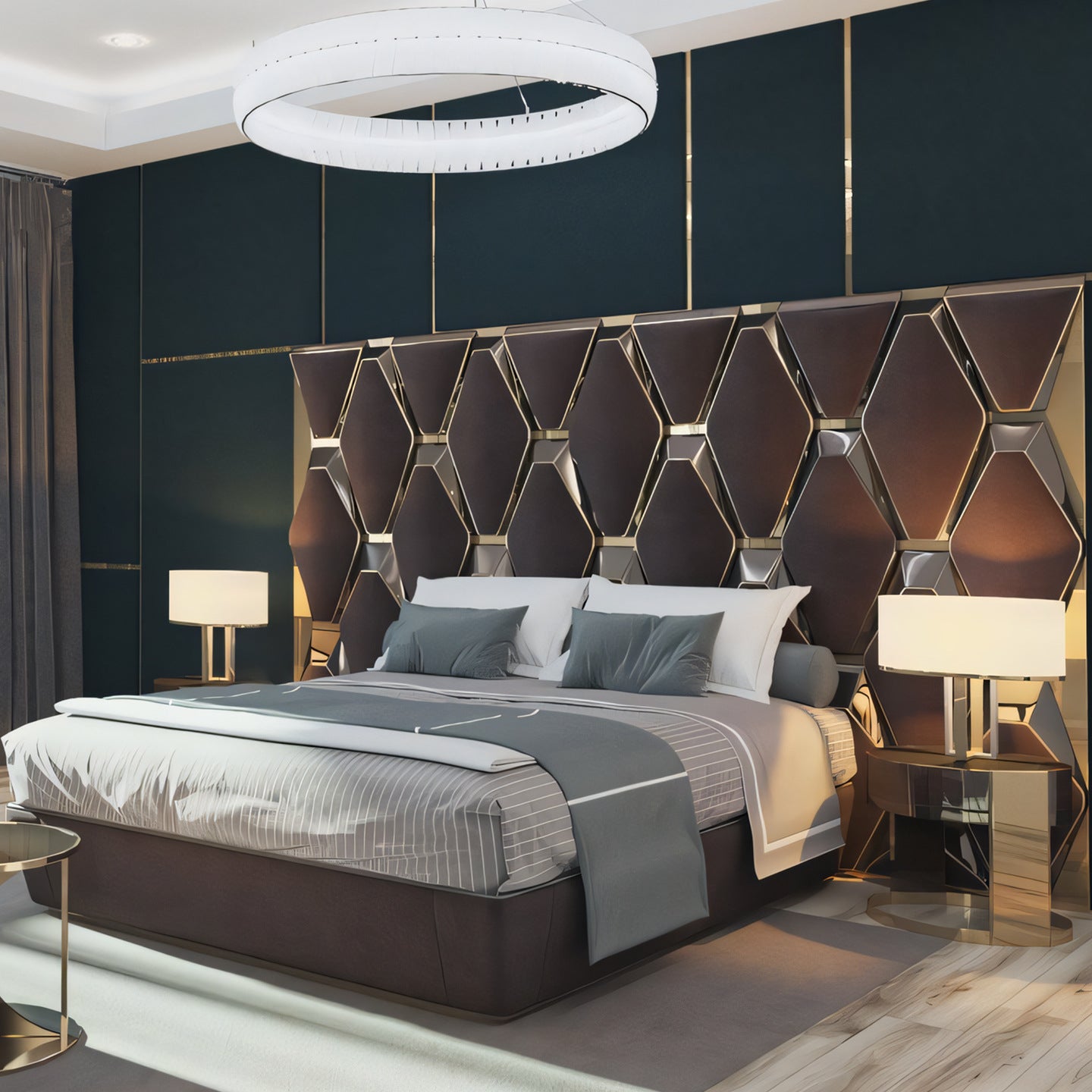 Italian Luxury Wide Screen Double Bed