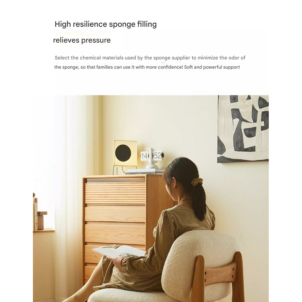 Wood Feet Alpaca Wool Living Room Single Sofa Chair