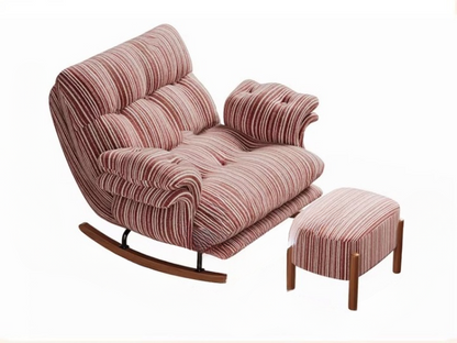 Retro Lazy Rocking Chair with Ottoman