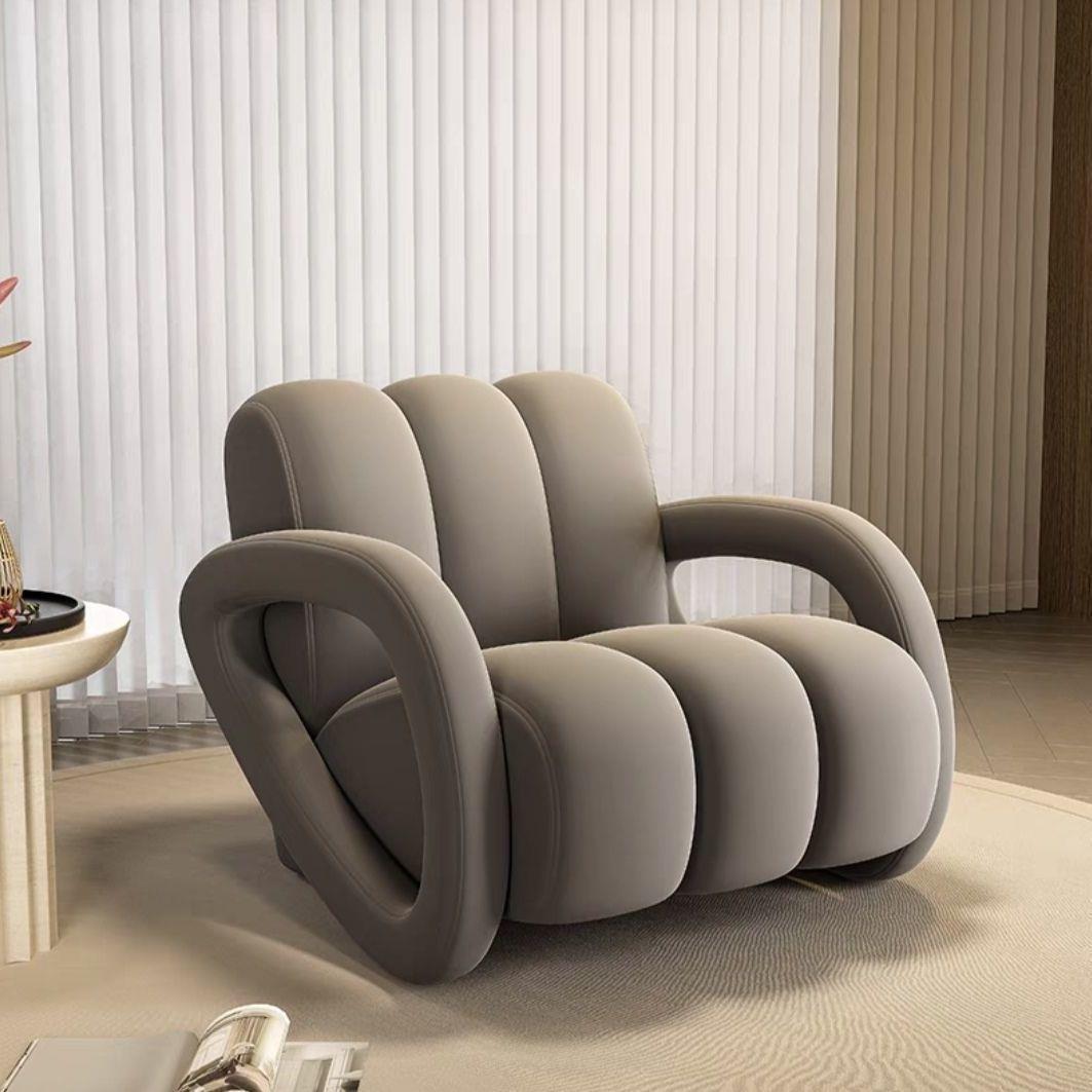 Luxury Soft Upholstered Lounge Chair with Armrest