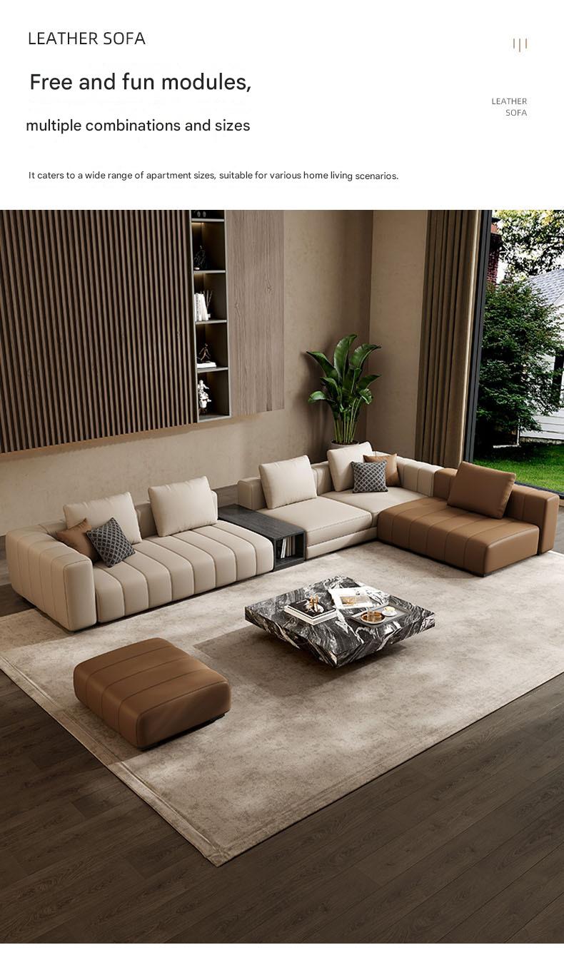 Modern Modular Luxury  Piano Key Sectional Sofa Set