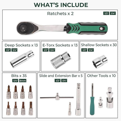 108pcs Socket and Drive Tool Set