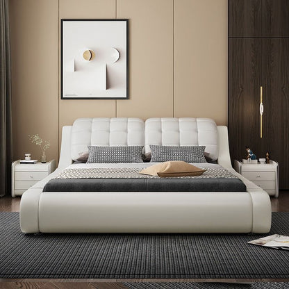 Modern Luxury Upholstered Platform Bed with Tufted Headboard