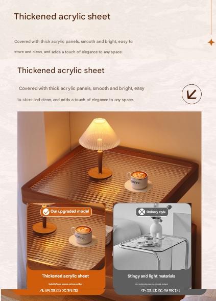 Modern Wooden Bedside Table With Wheels