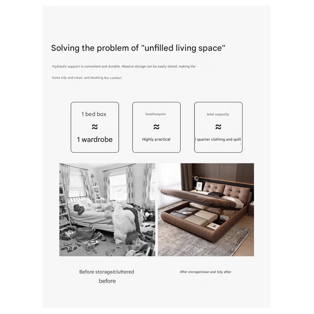 Italian Luxury Soft Leather Double Bed