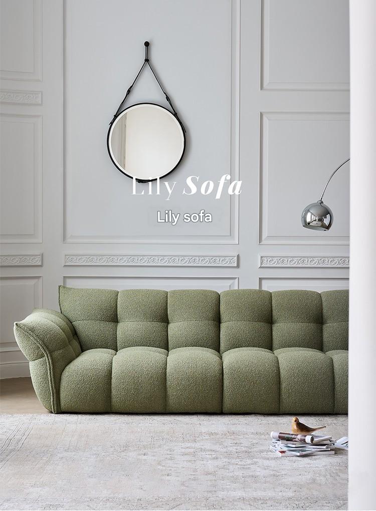 French Retro Chenille Fabric Lily Sofa