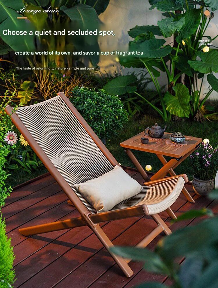 Outdoor Folding Leisure Chair Set With Table