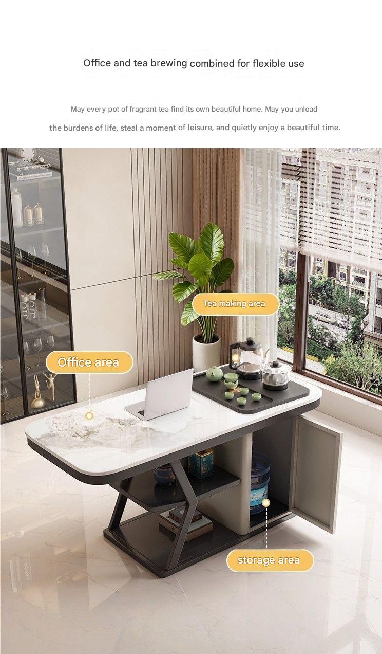 Luxury Stone Slab Tea Table With Chairs