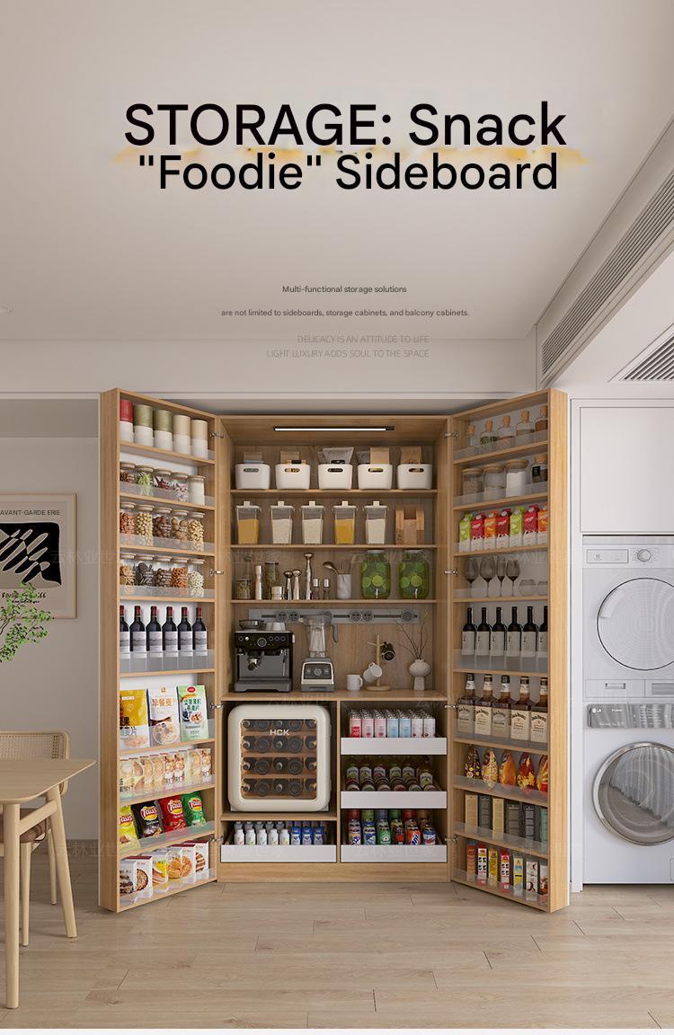 Modern Wooden Wardrobe Storage Cabinet with Shelves