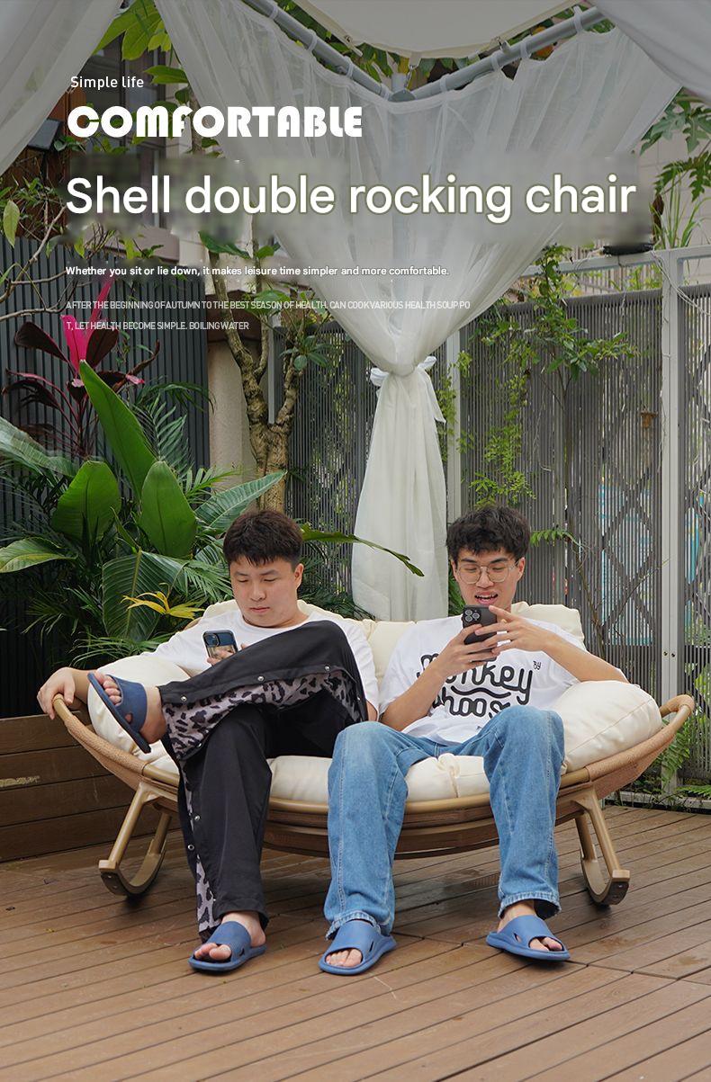 Modern Double Rocking Chair Sofa with Soft Cushion