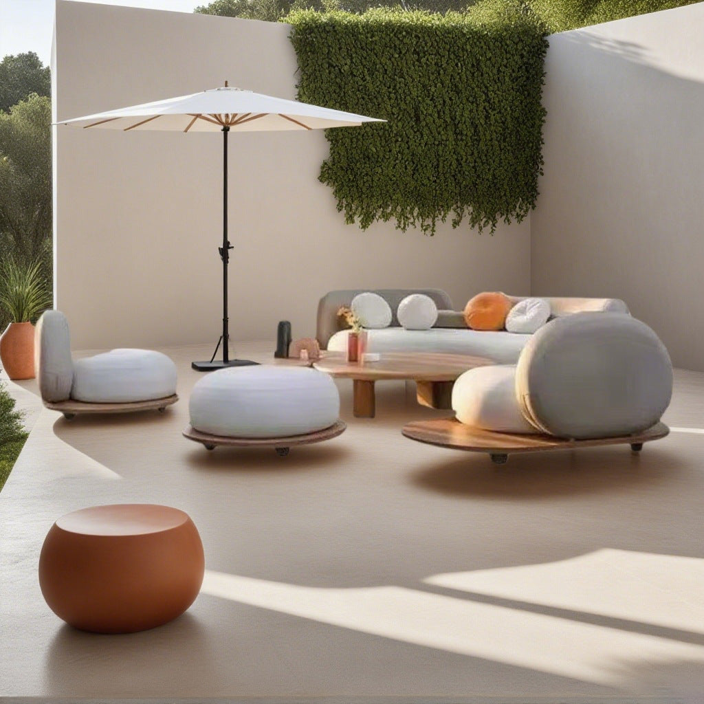 Luxury Outdoor Curved Sofa Set with Coffee Table