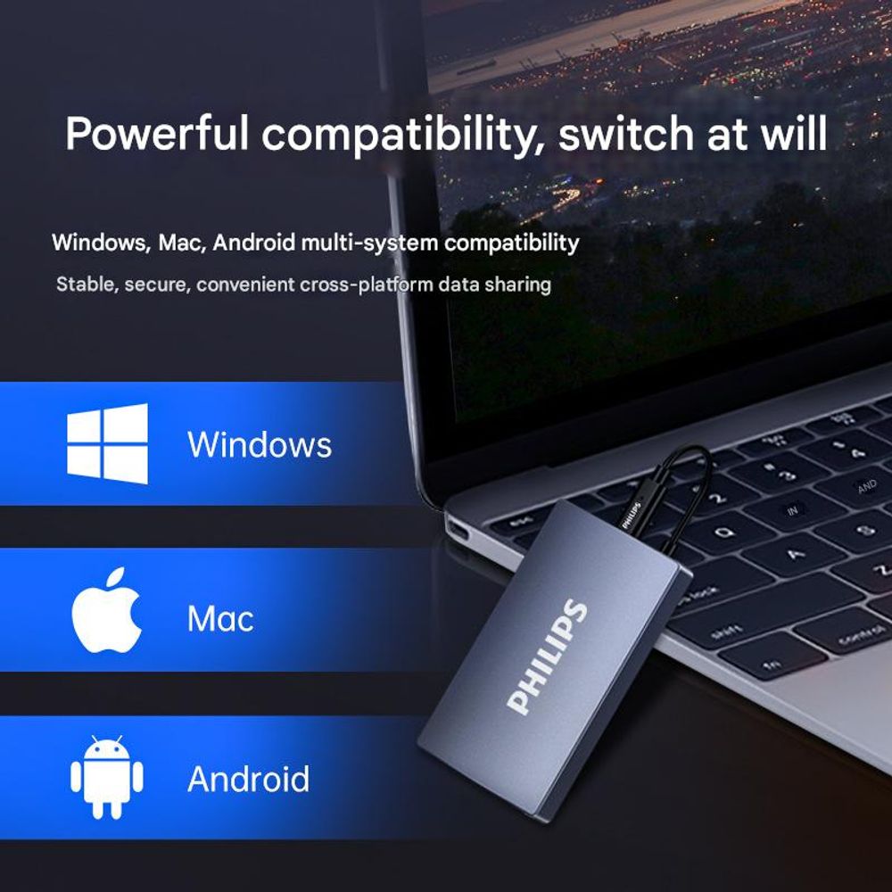 Philips 1TB Type-C 3.0 High Speed Portable SSD