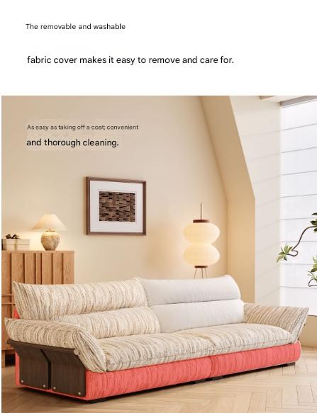 Vintage Fabric Sofa with Removable Covers