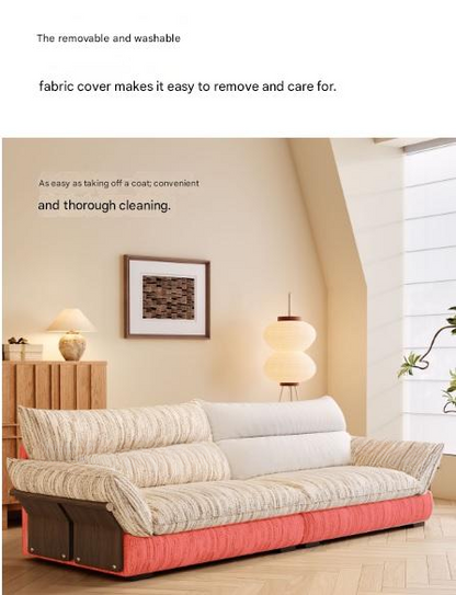 Vintage Fabric Sofa with Removable Covers