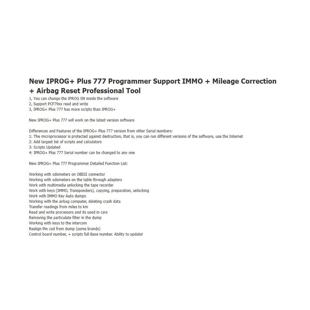 IPROG+ Plus 777 Full ecu IMMO Tool & complete set of adapters with probes