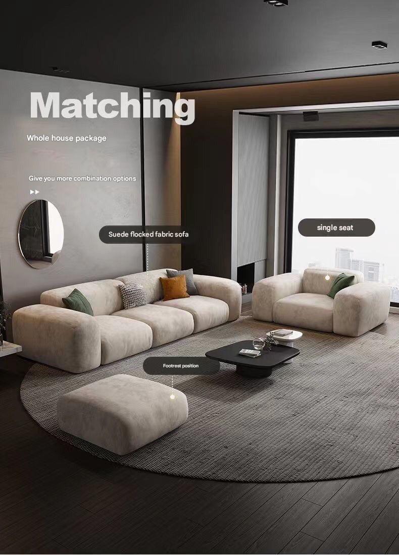Luxury Fabric Sofa With Footstool