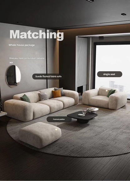 Luxury Fabric Sofa With Footstool