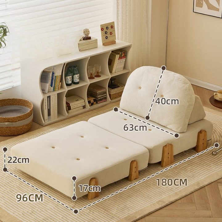 Luxury Fabric Floor Sofa Bed with Backrest