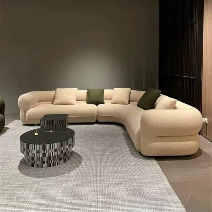 Luxury Italian L-Shaped Sectional Sofa Set
