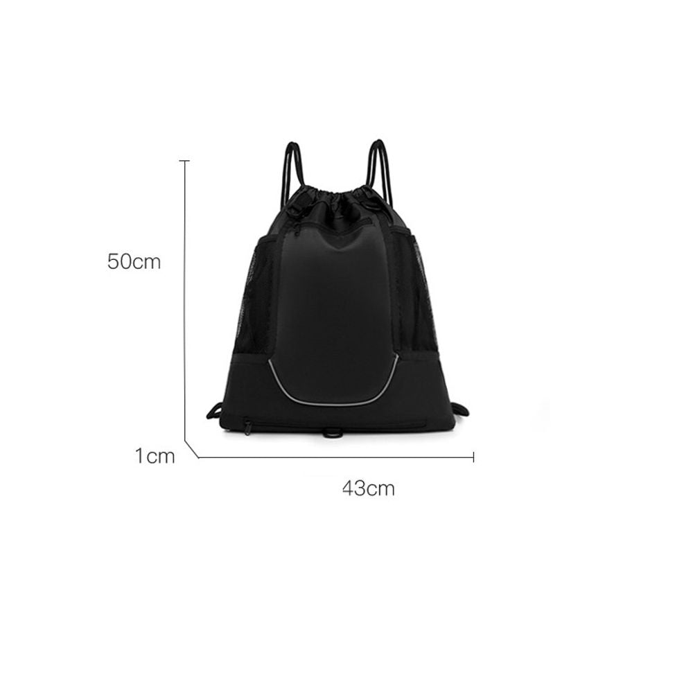 Oxford Sports Drawstring Backpack with Net Bag
