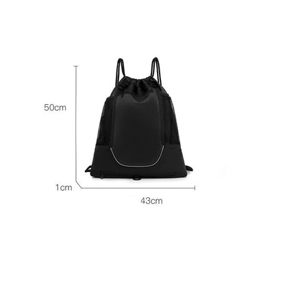 Oxford Sports Drawstring Backpack with Net Bag