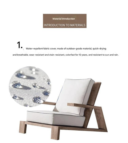 Luxury Outdoor Wooden Sofa Set with Coffee Table