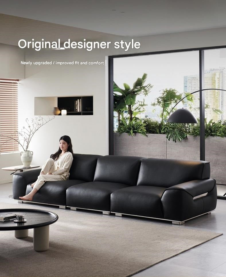 Luxury Leather 3-Seater Sofa