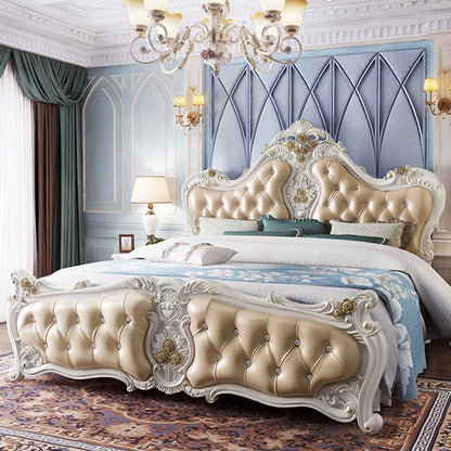 Luxury European French Wood Princess Double Bed