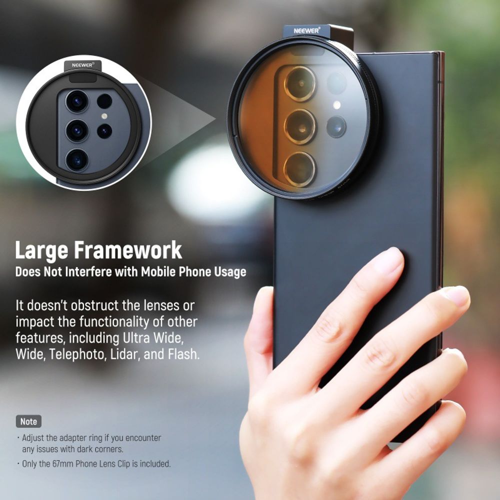 NEEWER Upgraded 67mm Phone Filter Mount
