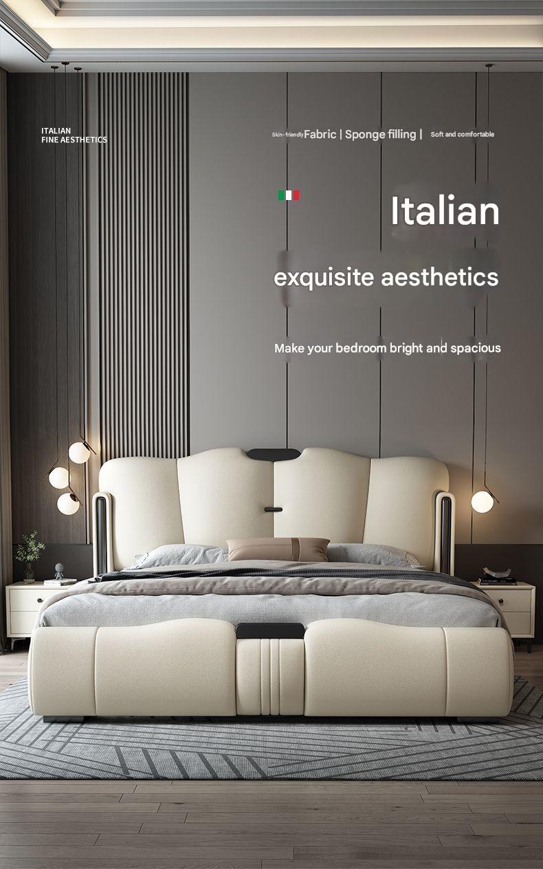 Luxury Italian Leather Storage Bed