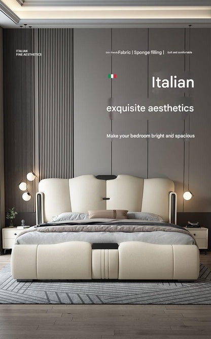 Luxury Italian Leather Storage Bed