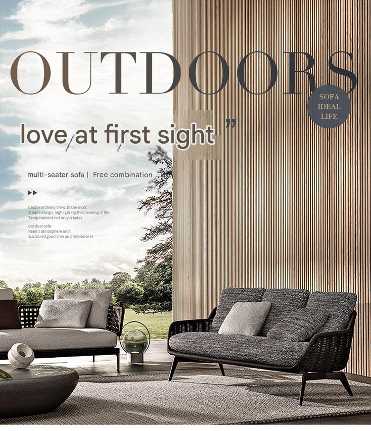 Luxury Garden Lounge Sofa with Aluminum Frame
