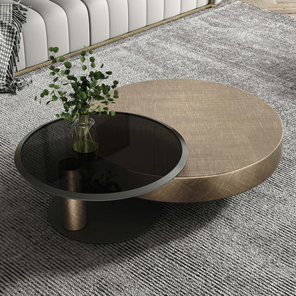 Italian Luxury Round Coffee Table with Side Table