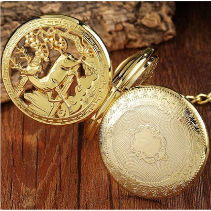 Hollow Carved Mechanical Pocket Watch