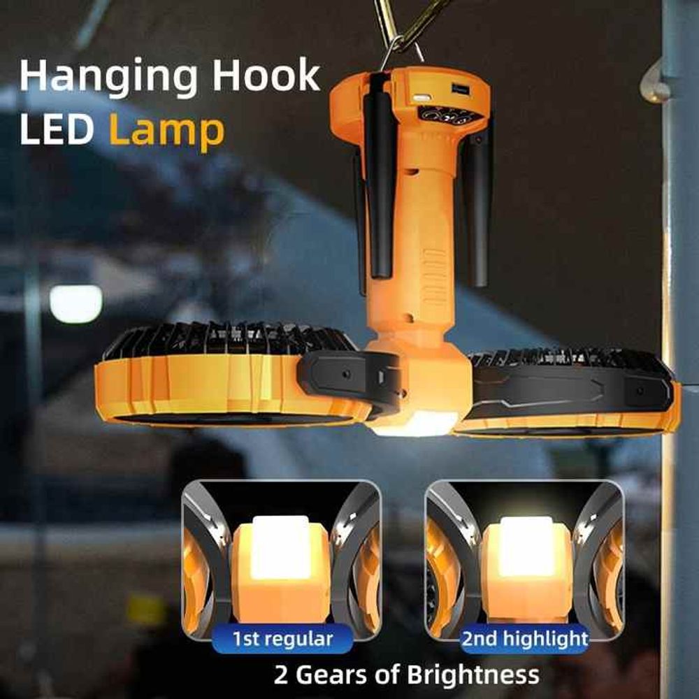 8000mAh F7300 Double headed Outdoor Camping Fan