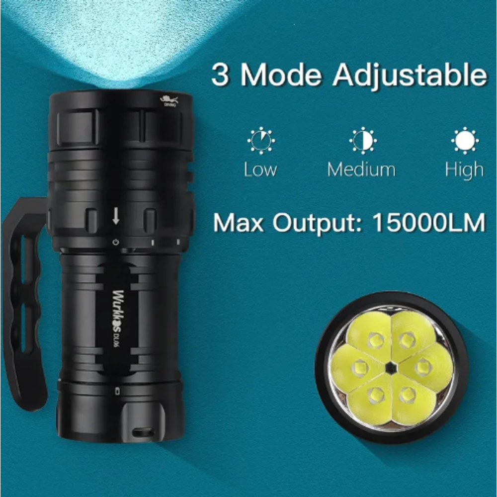 Wurkkos DL06 15000lm Dive USB Flashlight
