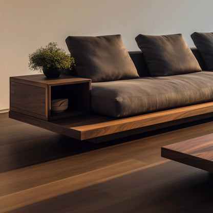 Luxury Wooden Sofa With Thick Cushions