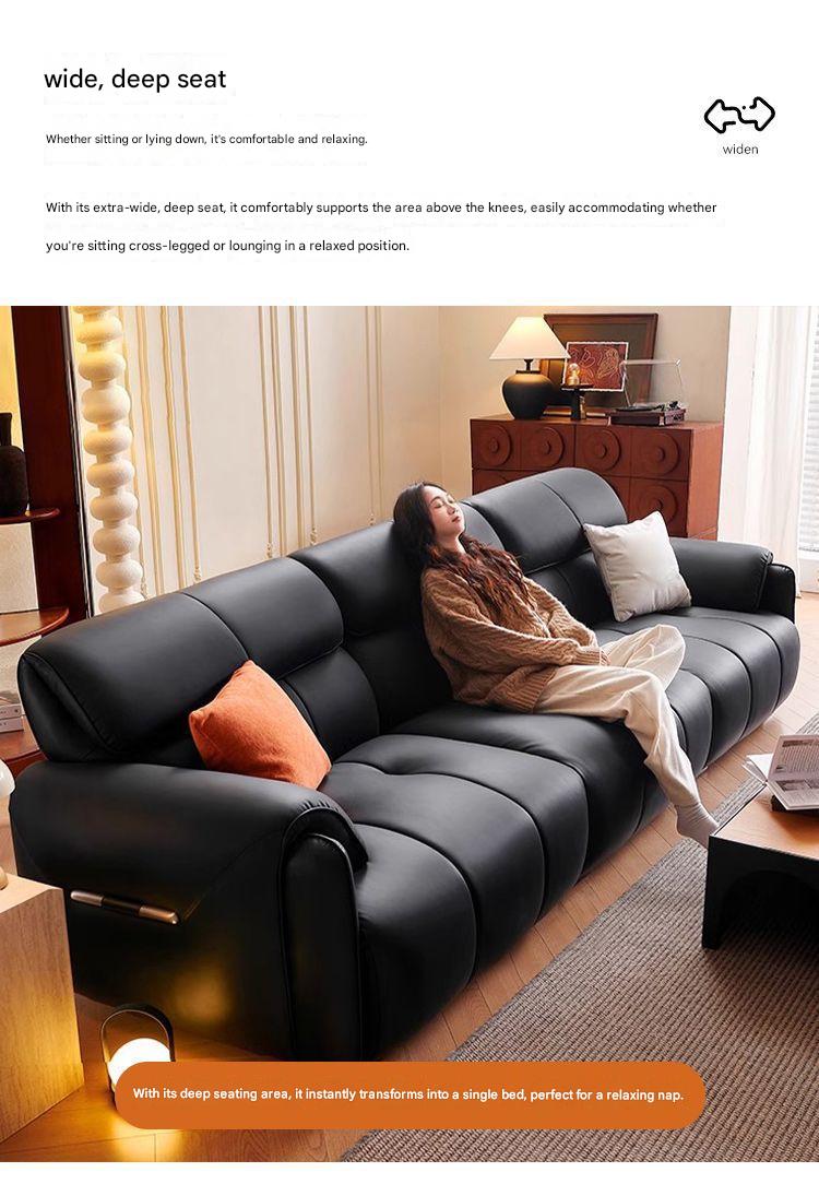 French Retro Leather Sofa
