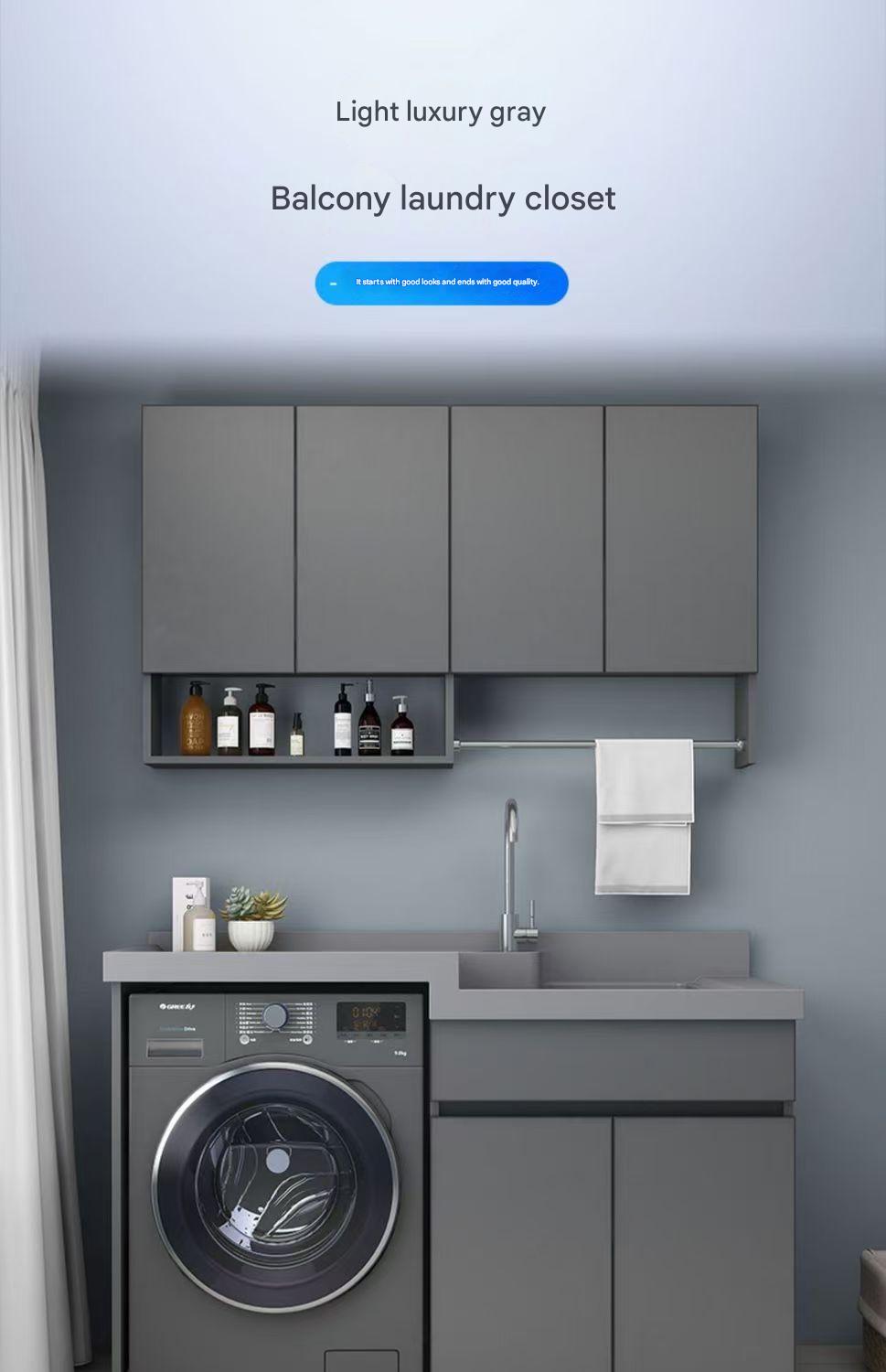 Modern Laundry Cabinet with Integrated Wash Basin