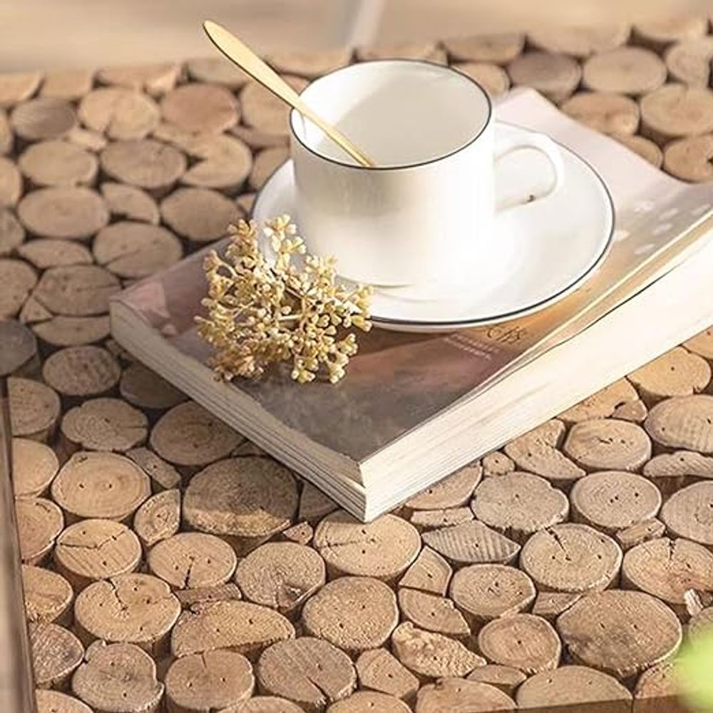 Wooden Block Side Console Table