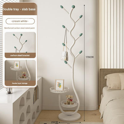 Luxury MultiFunctional Floor Standing Clothes Rack with Dual Tray