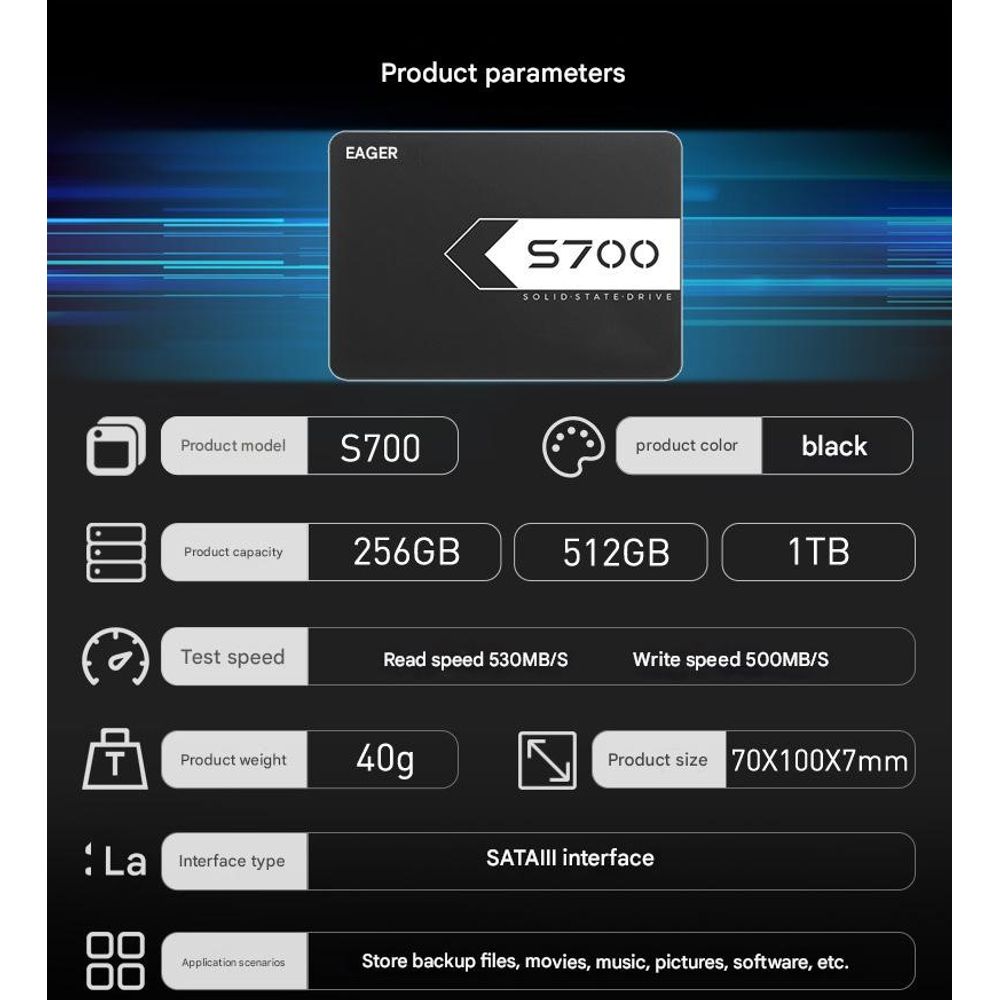 Eaget S700 1TB SSD Solid State Drive