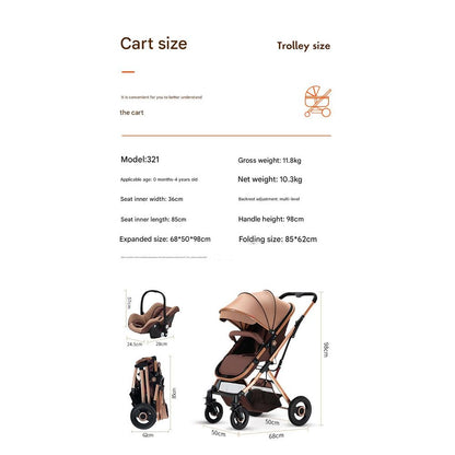 3 in 1 Adjustable Folding Baby Stroller 10