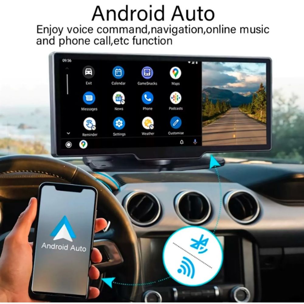 4K Full HD 10 Inch Smart Recorder GPS Dash Cam 4