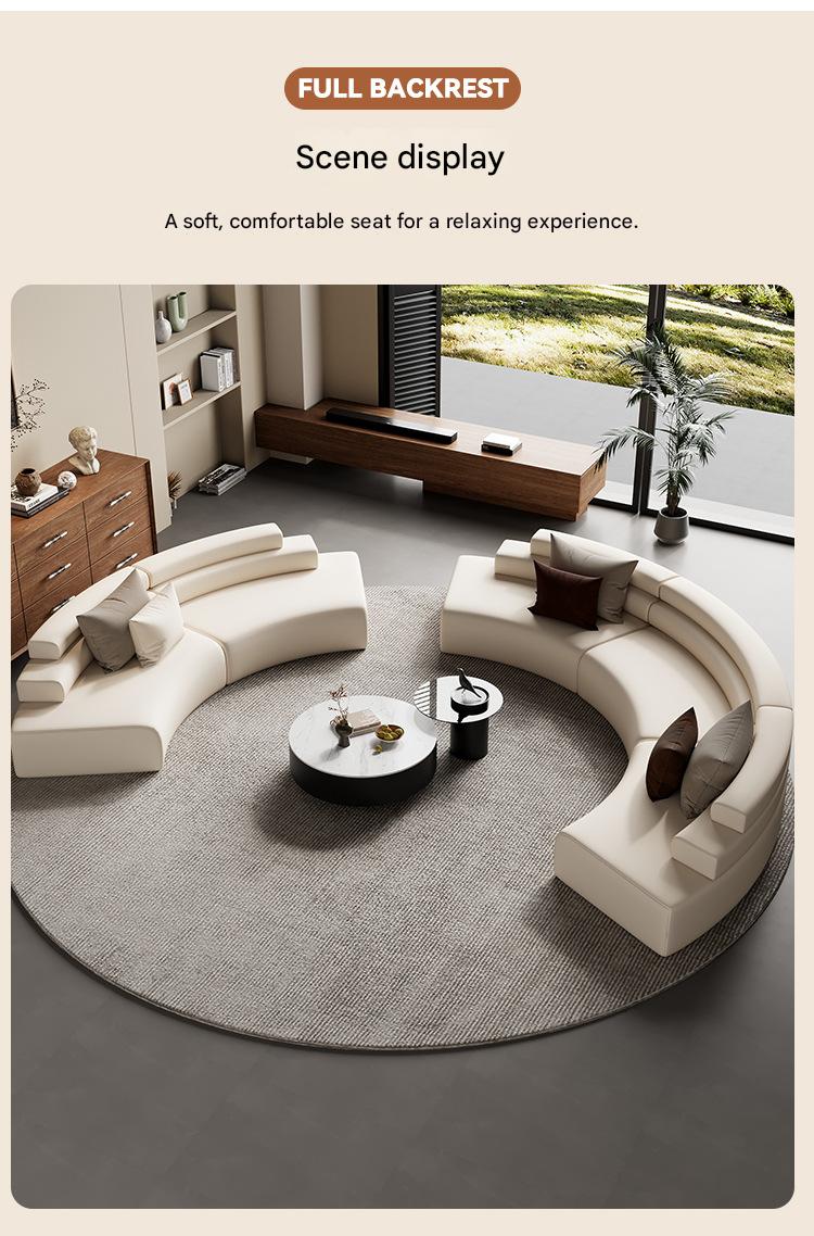 Luxury Curved Sectional  Fabric Sofa Set