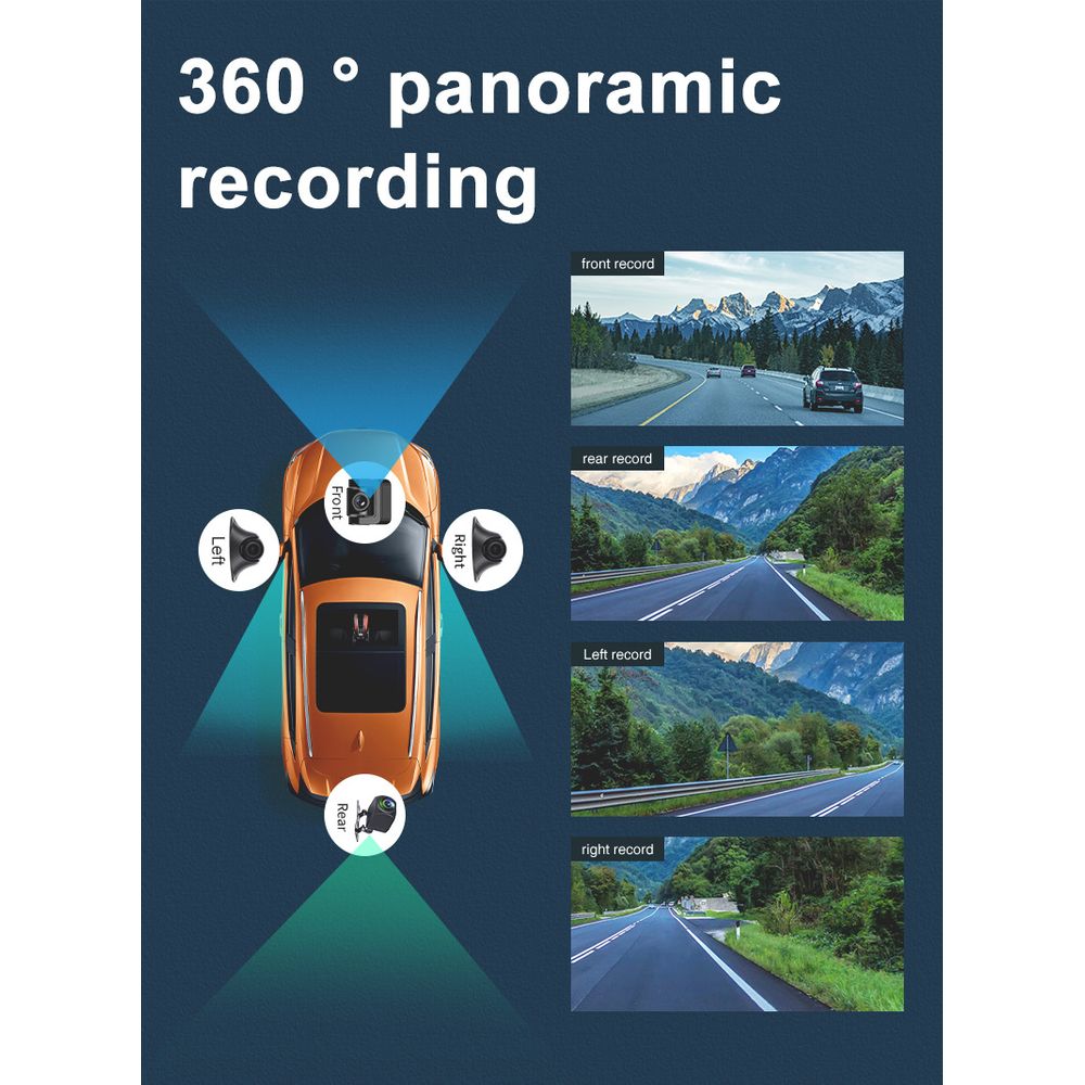 10 Inch 4G 360 Degree Truck and Car Four Recording Dash Cam