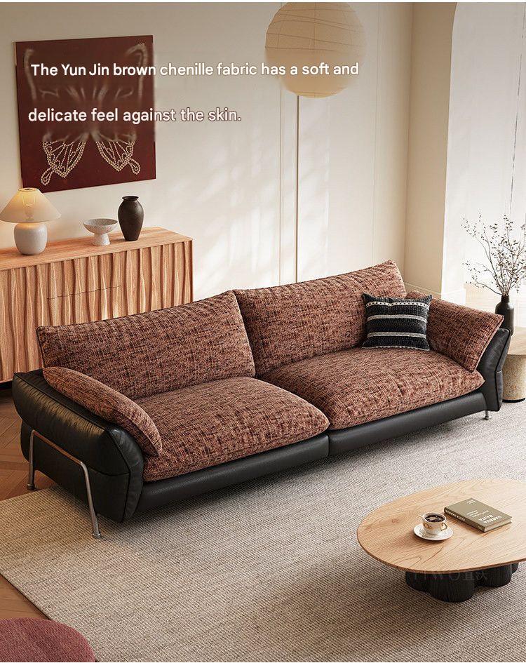 Modern Extra Large Fabric Sofa with Goose Down Cushions