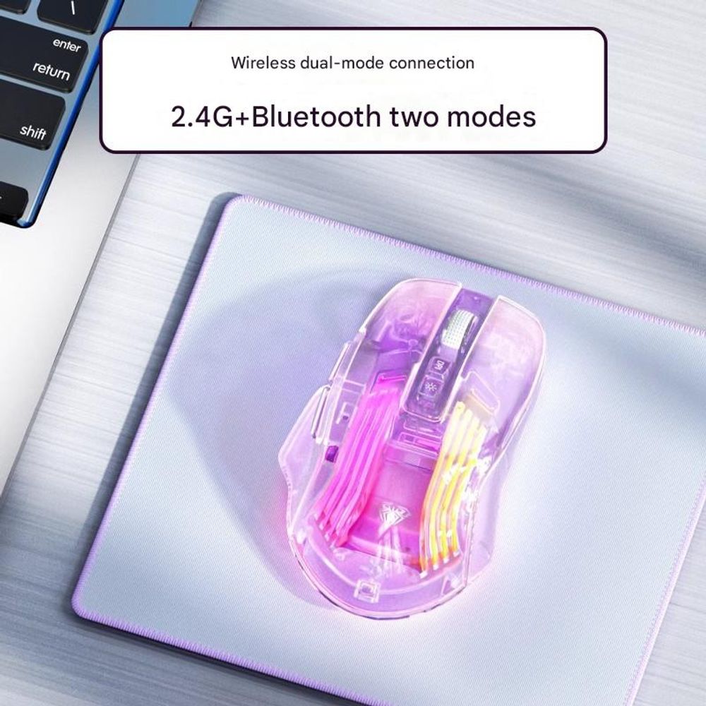 Wolf Spider SC518 RGB Wireless Transparent Gaming Mouse