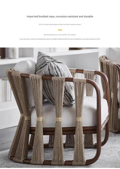 Modern Rattan Lounge Chair with Cushion